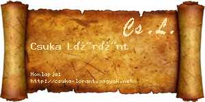 Csuka Lóránt névjegykártya