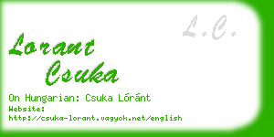 lorant csuka business card